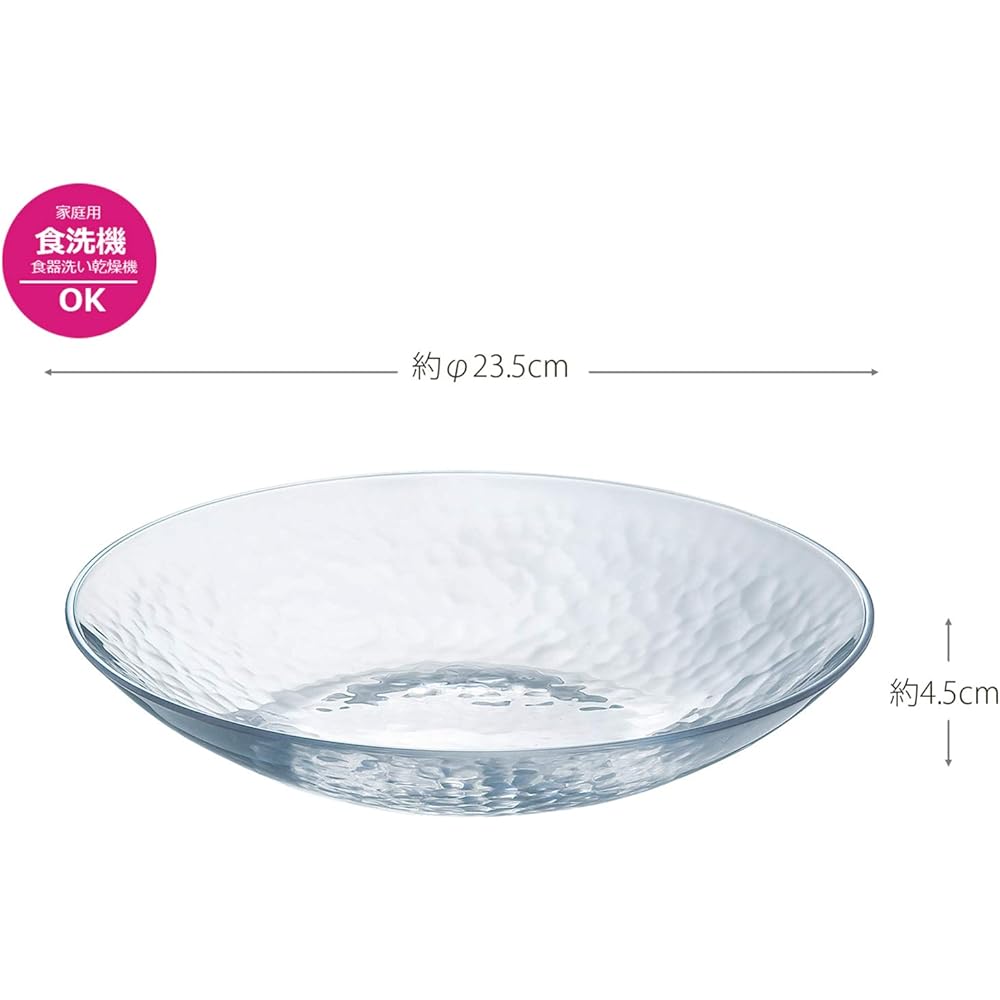 Toyo Sasaki Glass Medium Bowl Glassue Ball 23 Made in Japan Dishwasher Safe (Sold in Case) Clear Approximately φ23.5 x 4.5cm, Maximum Diameter Approx. 23.5cm 24 pieces P-54305-JAN