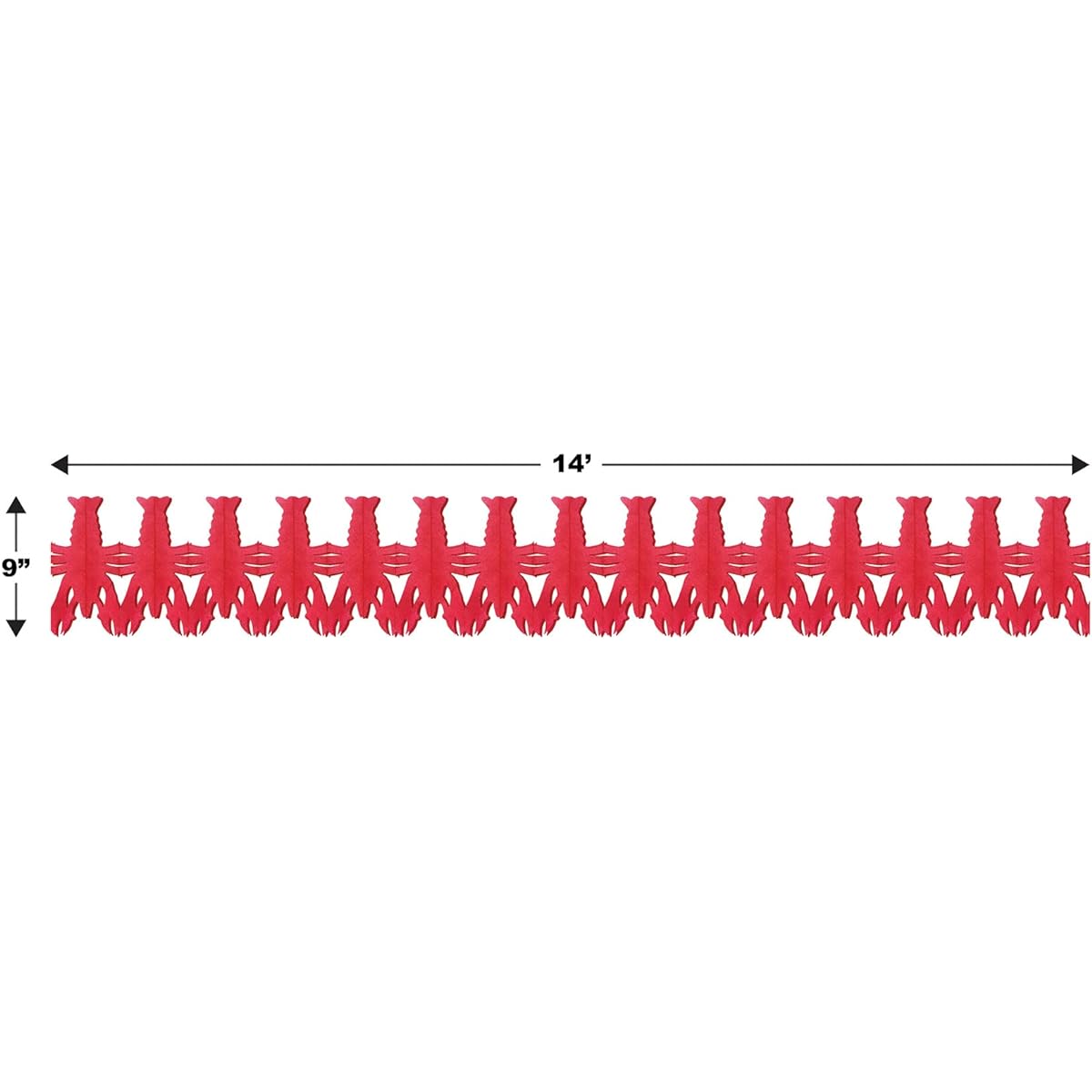 Beistle Crawfish Garland 2 Piece 9" x 14' Red