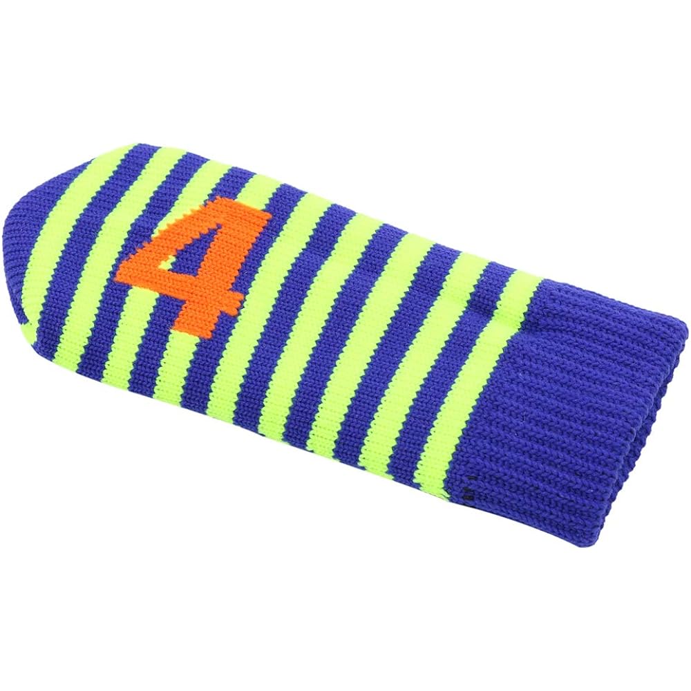 Golf head cover, knit iron cover, cute sock type, sock type, double fabric (4-9, P, A, S, plain) numbers on both sides, set of 10, 5 colors