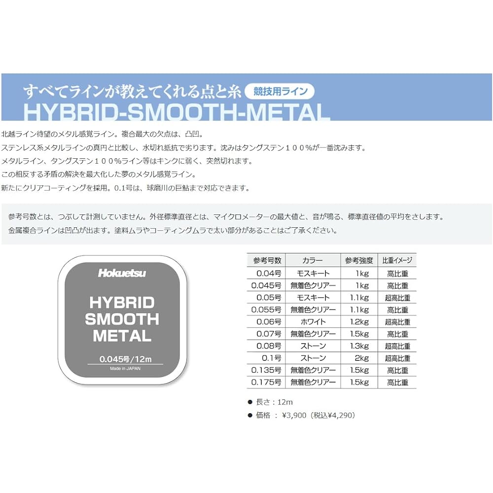 Hokuetsu Sangyo HYBRID-SMOOTH-METAL (Hybrid Smooth Metal) No. 0.07