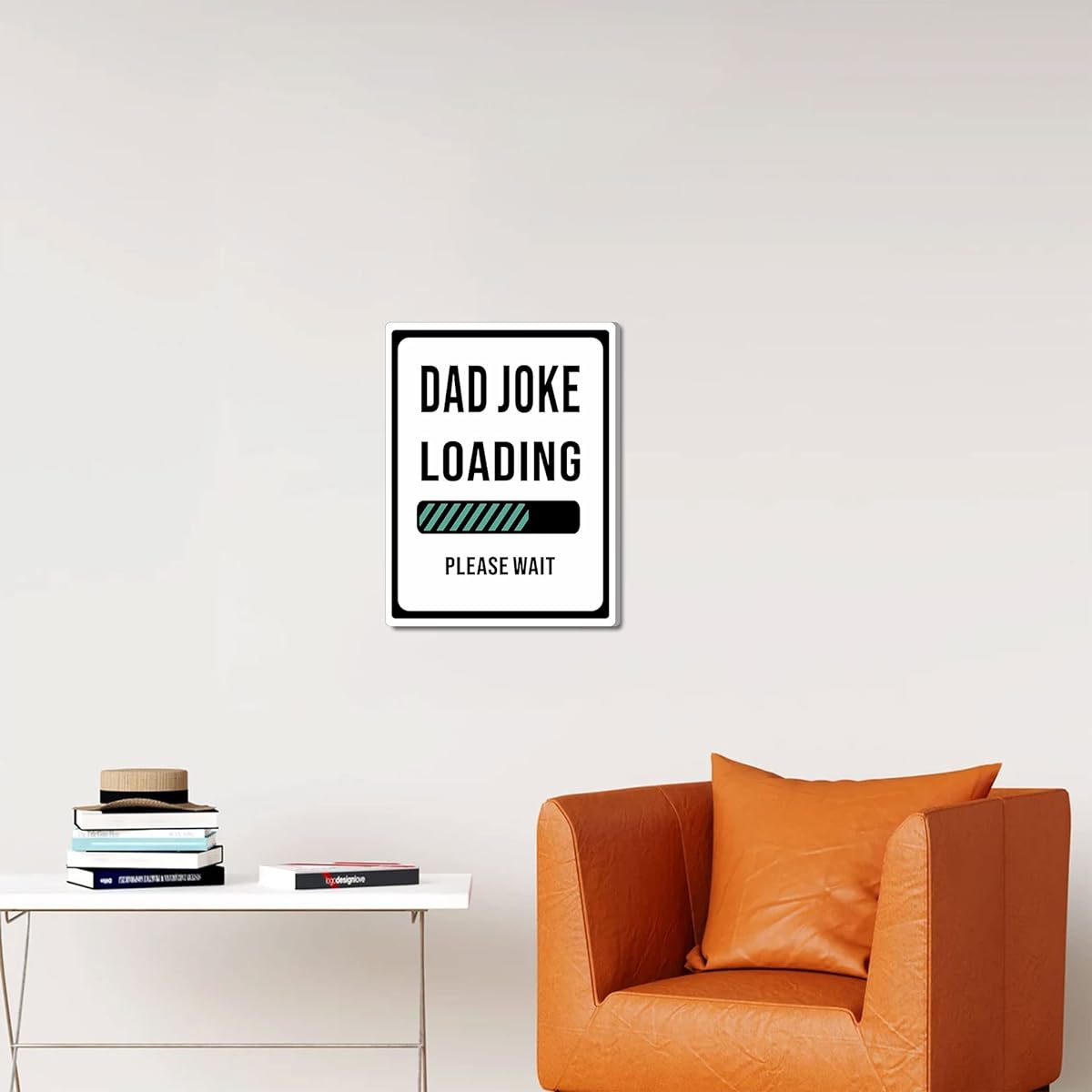 HK Studio Funny Sign Dad Joke Loading with Lightweight Backboard 11" x 14.5" - Funny Poster Wall Collage Kit for Man Cave Dorm Bar Pub Bedroom Garage - Funny Home Decor