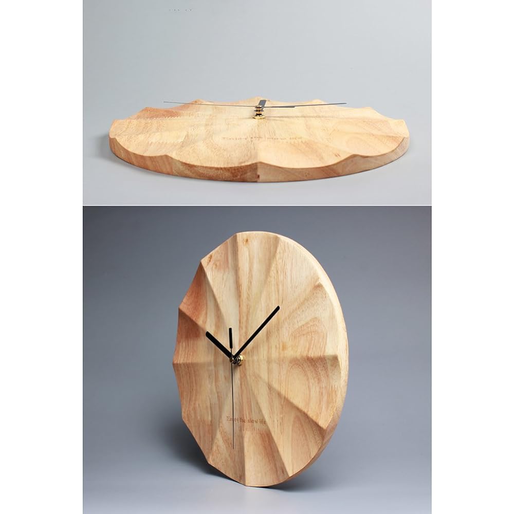mstw Wall Clock Wall Clock Scandinavian Interior Designer Wood Modern Wood Grain Continuous Second Hand Quiet Silent Simple Polishing Cloth Included 30cm Natural