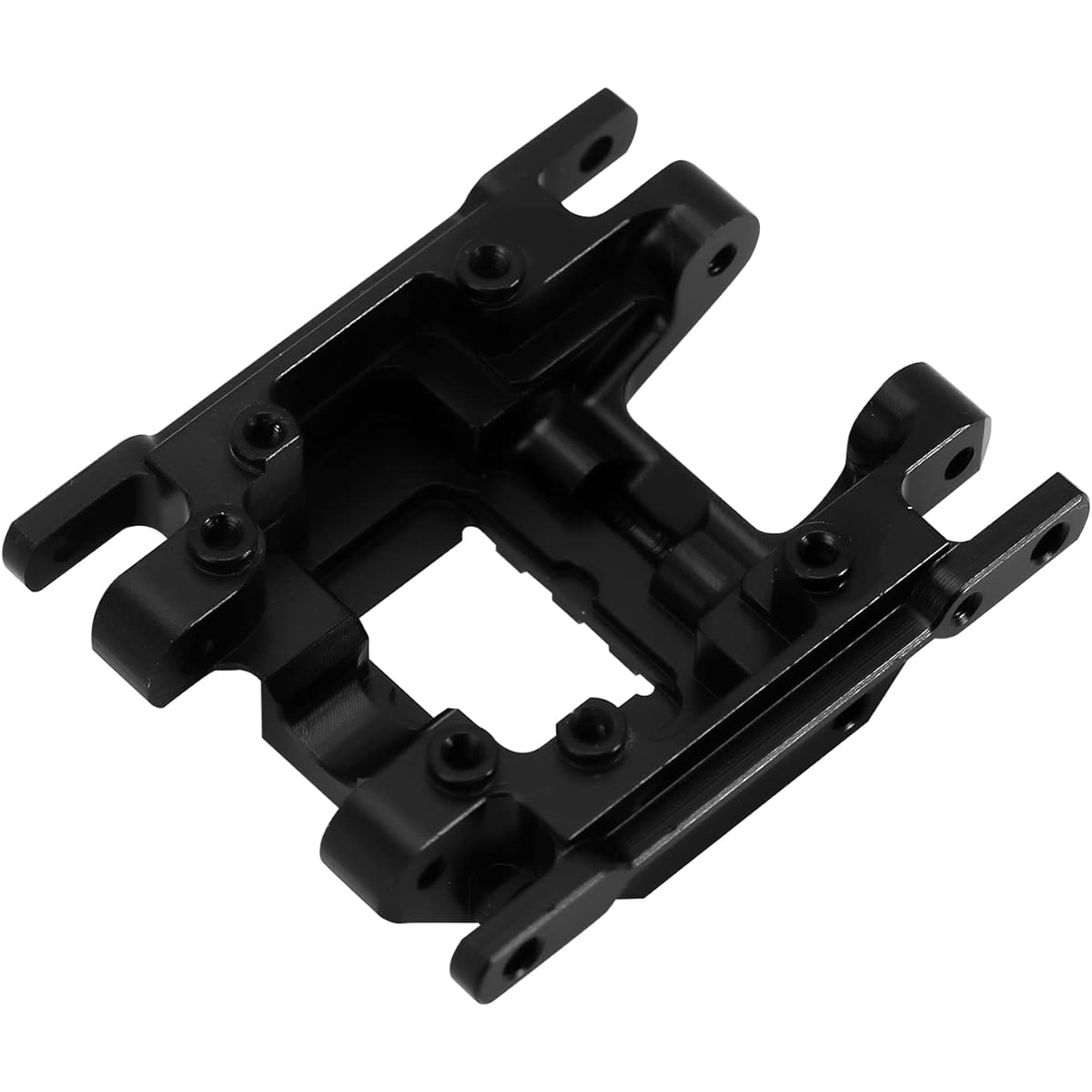 INJORA Skid Plate CNC Arium Transmission Mount for TRX4M 1/18 RC Crawler Car Upgrade Parts 16g (Black)