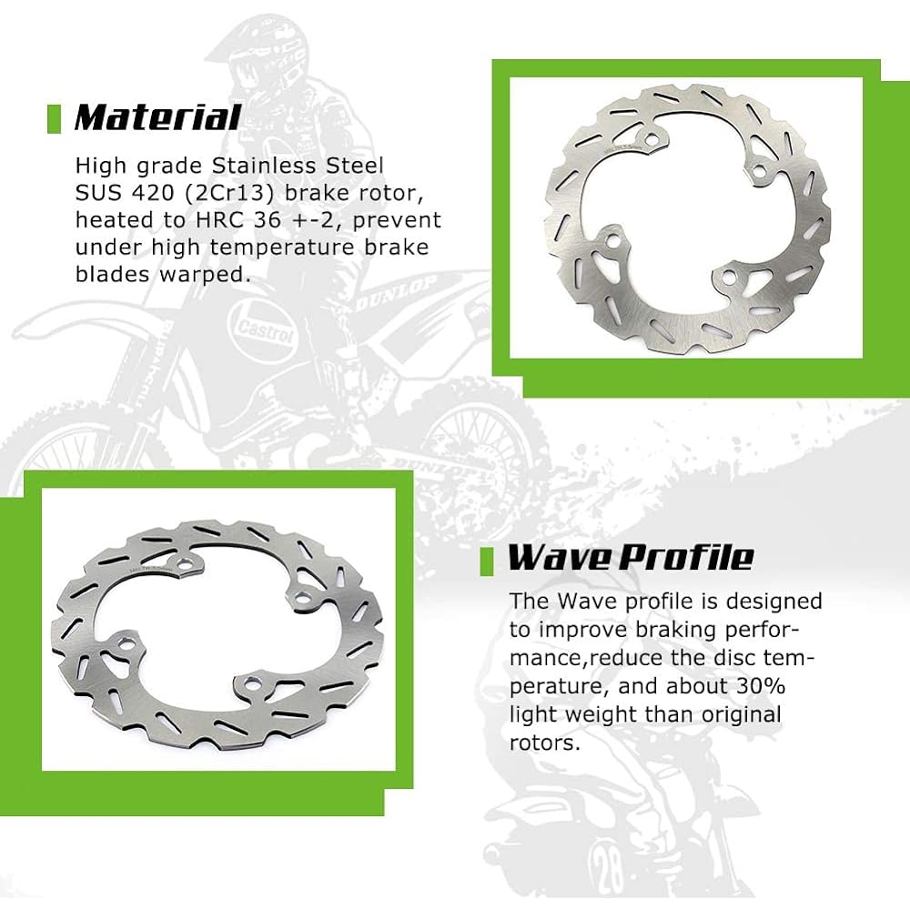 Tarazon ATV Brake Rotor Rear Disc "Counter Bore Hole" for Kawasaki KFX400 (KSF400) 2003-2006, Suzuki LT-Z400 Quad Sport Z 2003-2013, Honda TRX400EX Sportrax 1999-2008 /TRX400X 2009-. 2014