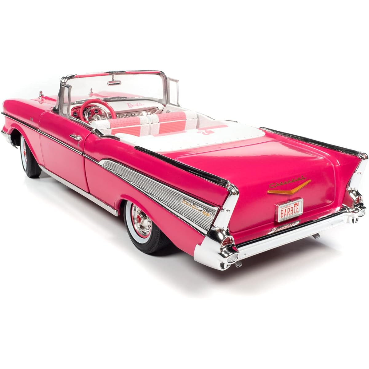 Auto World 1957 Chevrolet Bell Air Conditioner Convertible (Pink) 1:18 Scale Die Cast
