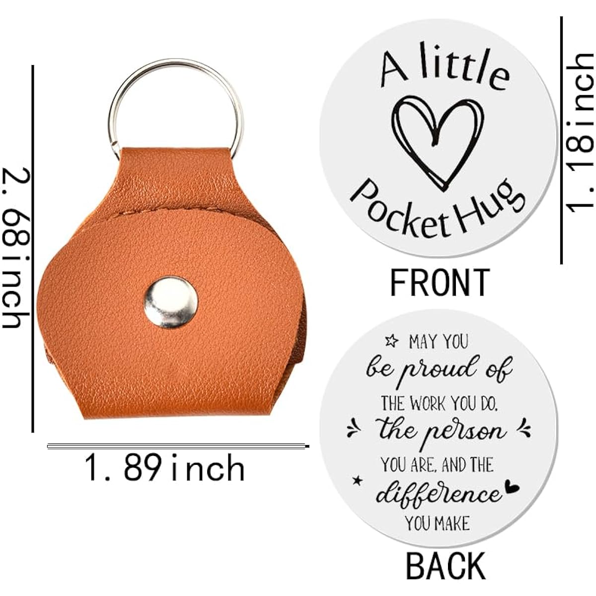 ShiQiao Spl Pocket Hug Coin Token Christmas Birthday Gift Long Distance Relationship Keepsake Gift Keychain for Women Men