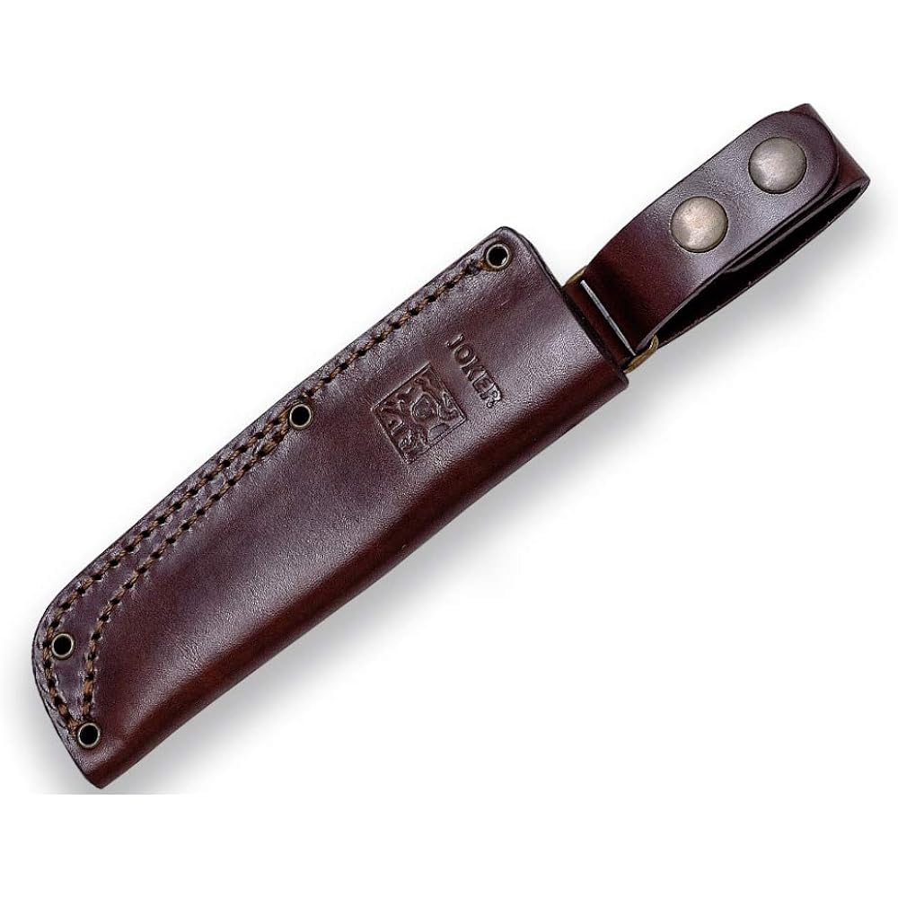 Joker Sport Hunting Knife Nórdico CN115 Brown Leather Scabbard 3.94" Blade Sandvik 14C28N Walnut Wood Handle Fishing Hunting Camping Hiking Tool