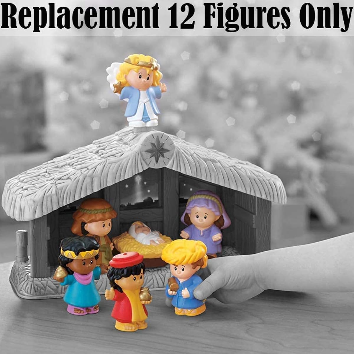 Fisher Price Little People Christmas Story J2404 ~Nativity Scene~Replacement Figures~Camel, Donkey, Sheep, Wise Man, Mary, Joseph, Angel, Baby Jesus, Calf