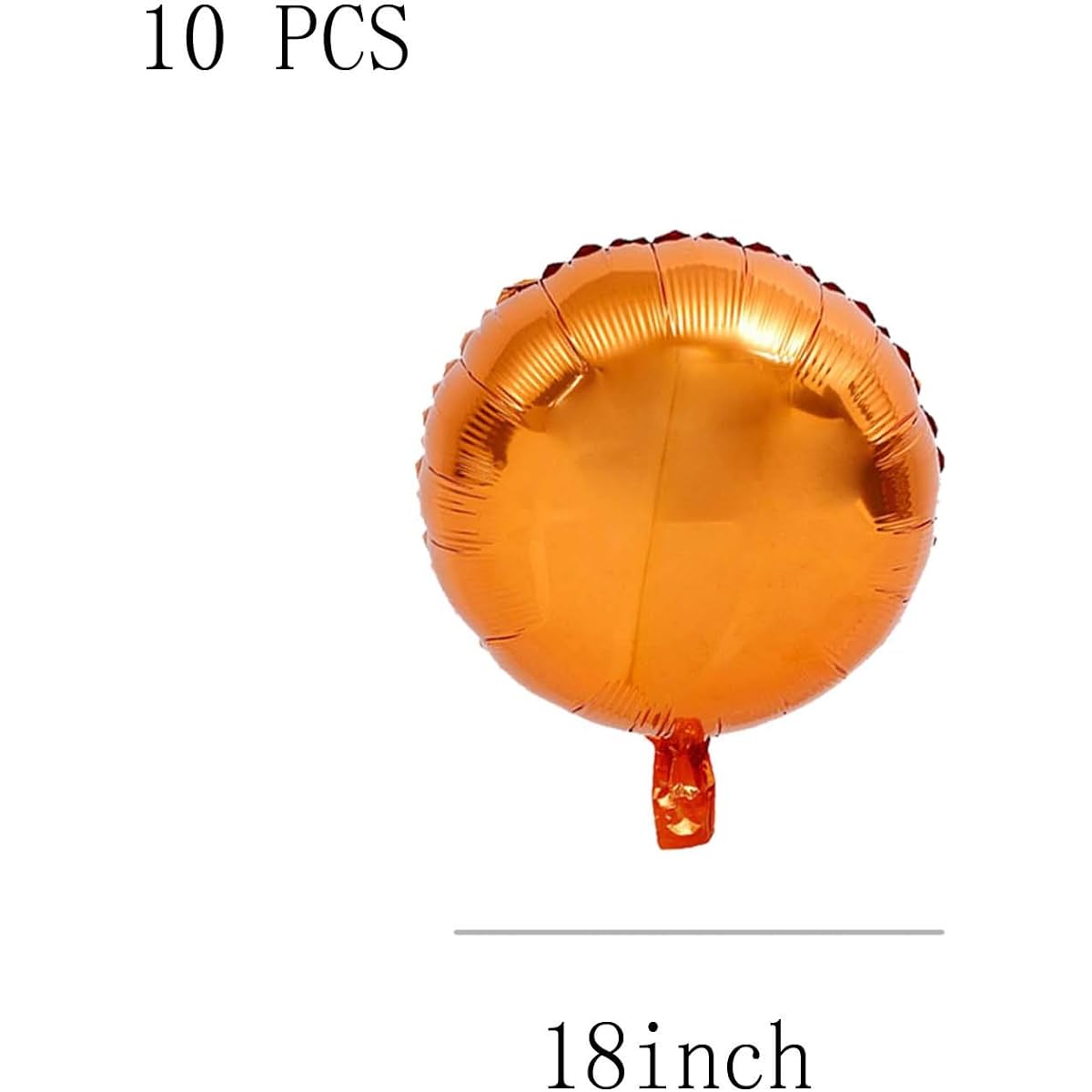 10pcs Round Balloons 18inch Orange Foil Balloons Mylar Balloons Happy Birthday Balloons