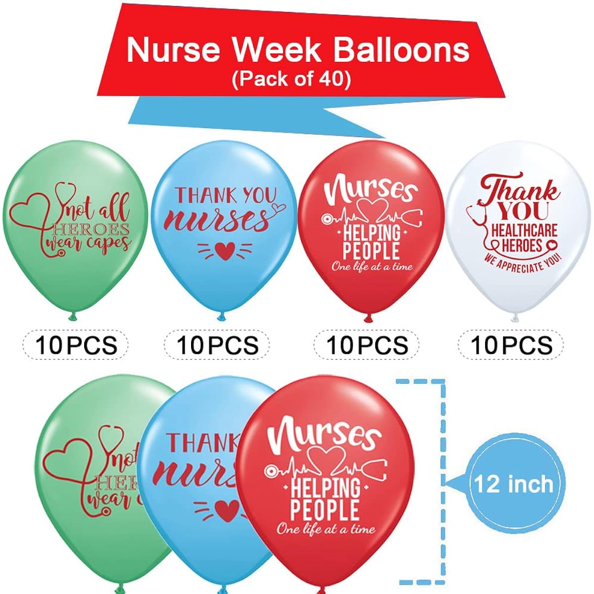 Nurse Appreciation Week Balloons Party Decorations - Thank You Nurses Medical Doctor Nursing Party Balloons International Nurses Week Party Decorations