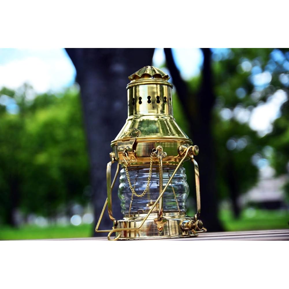 Roost Outdoors Brass Oil Ship Lantern (Brass Oil Lantern Ship Lamp Ship Light) Nelson Lamp Anchor Lamp Kerosene Lantern Brass Lantern Brass Lantern Simple Japanese Instruction Manual Included 25.5cm