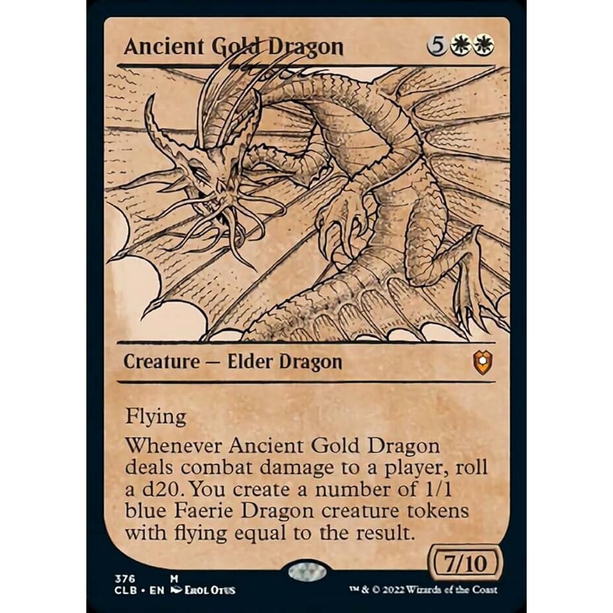 Magic: The Gathering - Ancient Gold Dragon (376) - Showcase - Battle of Baldur's Gate
