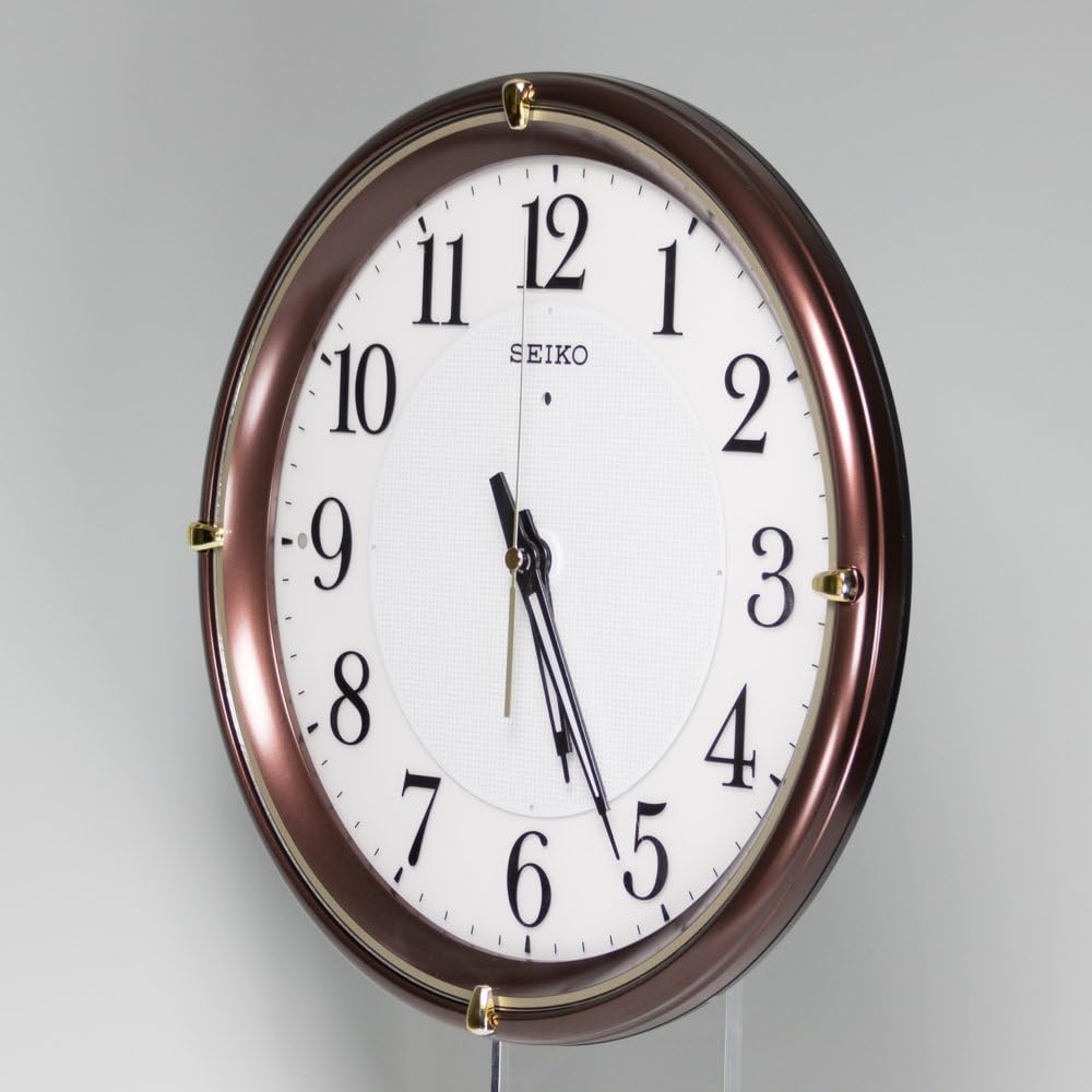 Seiko Clock Wall Clock Automatic Lighting Radio Wave Analog Visible at Night Fine Light NEO Neo Brown Metallic KX233B