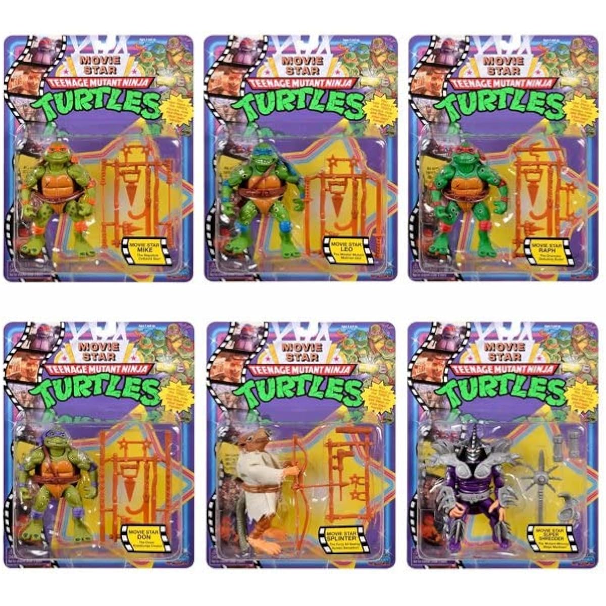 Teenage Mutant Ninja Turtles TMNT Movie Star Action Figure Set - 6 Pack