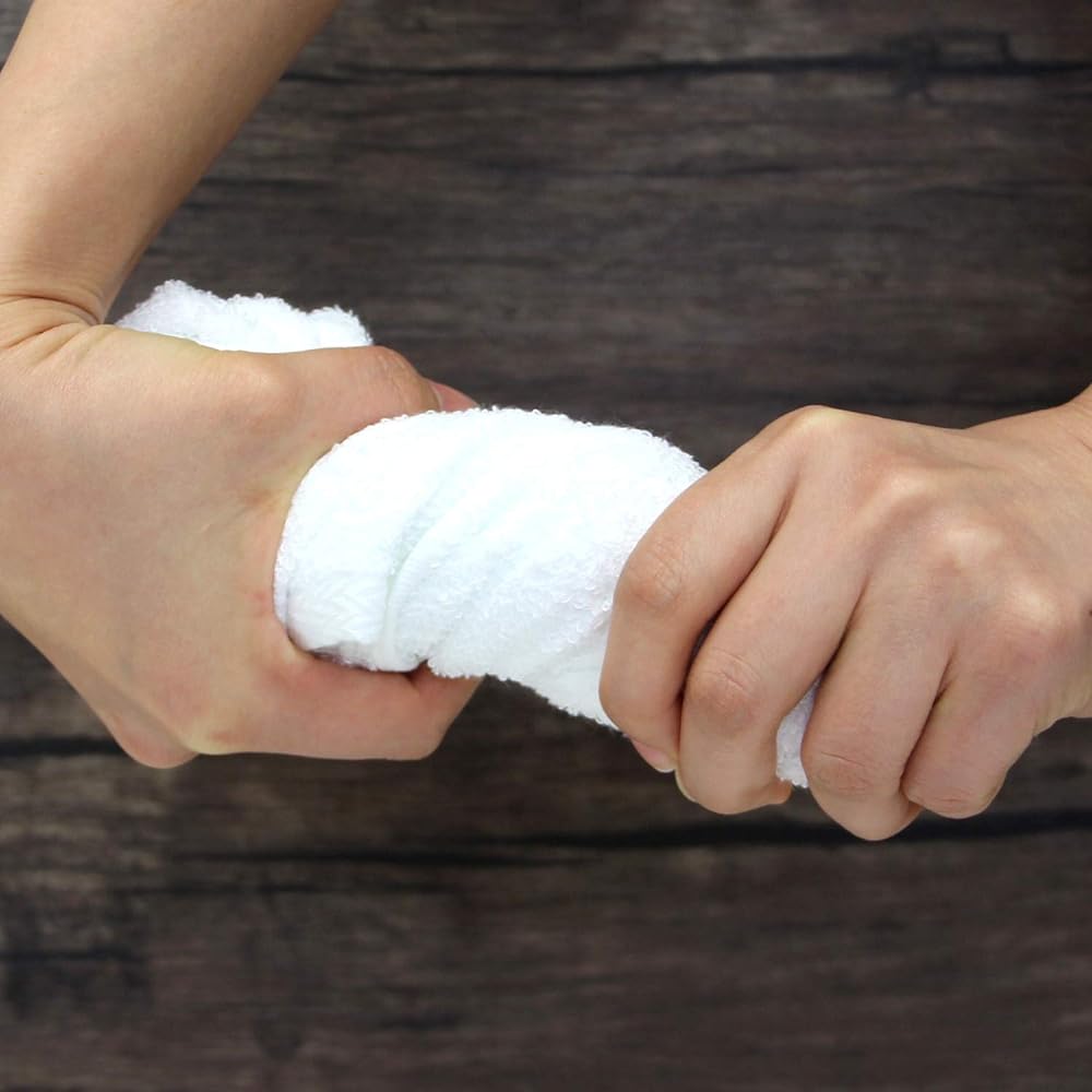 Hayashi Face Towel Traditional White Towel Set of 3 x 10 (Total of 30) Made in Japan 34 x 85cm White FX061100