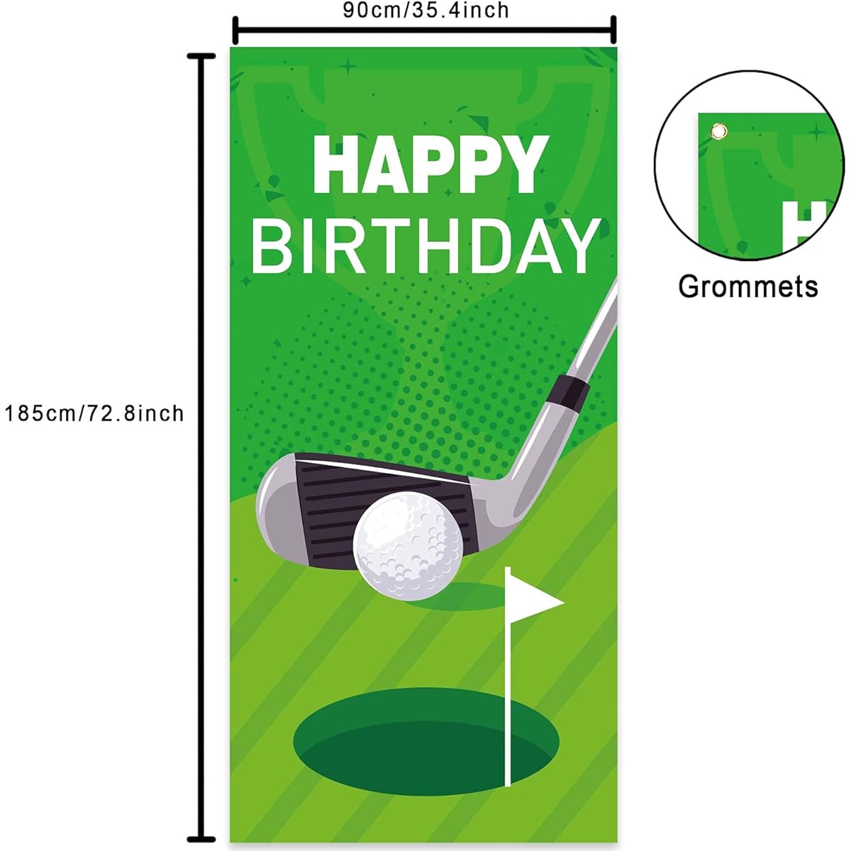Golf Happy Birthday Banner Backdrop Photo Booth Props Golf Club Golf Ball Sports Theme Decoration Golfer Men Boys Girls Birthday 1st Birthday Party Baby Shower Flags Favors Decorations