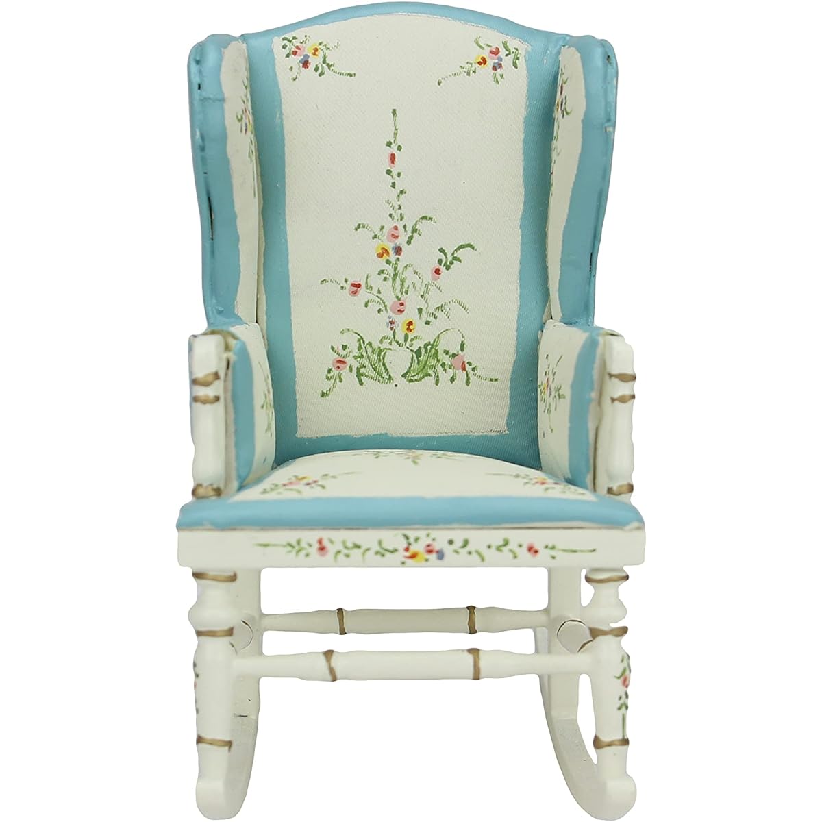 Meirucorp Dollhouse 1/12 Scale Miniature Furniture White Paint Rocking Chair