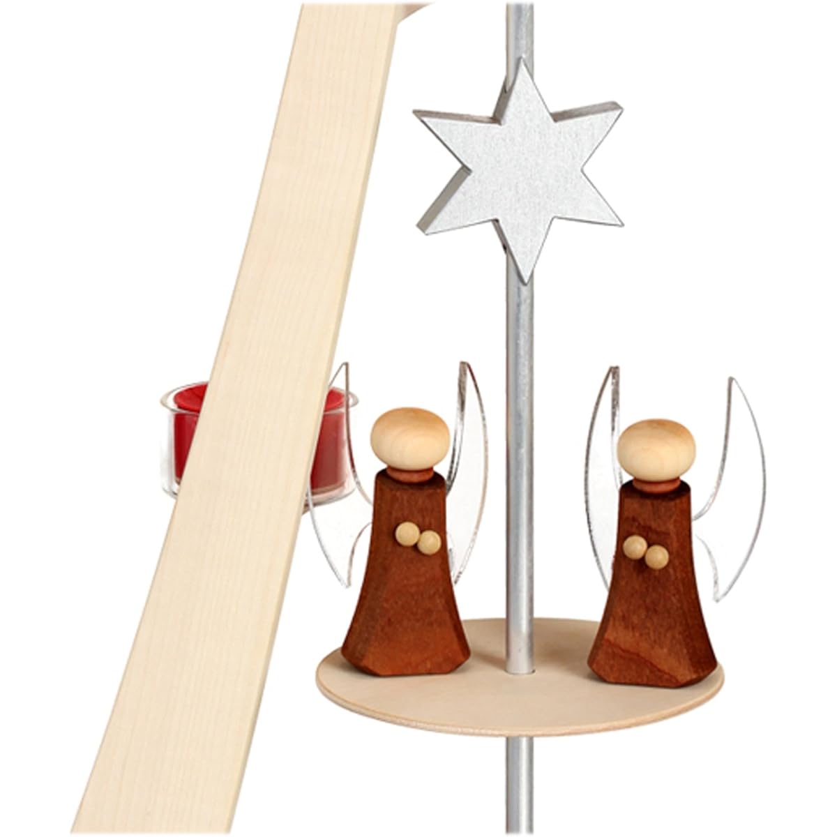 Pyramid L, angels and scene of the birth of Jesus Christ, height 50 cm, original, Seiffen Erzgebirge folk art