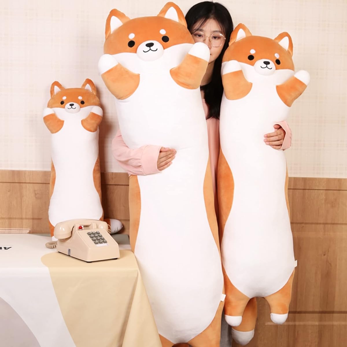 Body pillow, Shiba Inu, stuffed animal, cute, long, Shiba Inu, cute, soothing, cute, fluffy, Shiba Inu doll, sleeping together, birthday, Valentine's Day, Christmas, celebration, present, multi-functional, soft, comfortable, for children, girlfriend