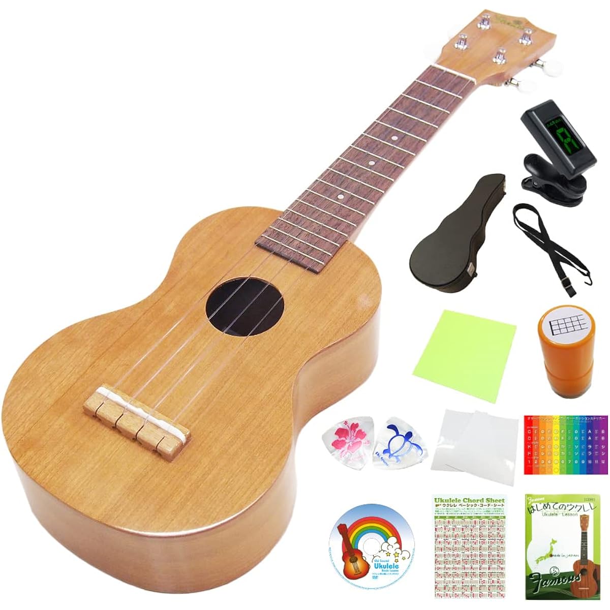 Famous Domestically Produced Ukulele FS-11G Soprano Special 12-Piece Set with Hard Case American Cherry (Reliable Made in Japan) (Bright Cherry Wood) (u)