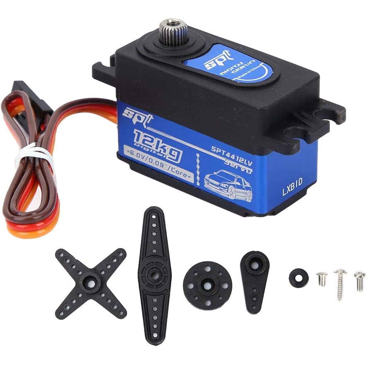 Radio Control Servo Digital Servo SPT4412LV Digital Servo with Accessory Pack + Screws 1:10 Remote Control Drift Car SPT4412LV 12KG High Torque Metal Short Servo