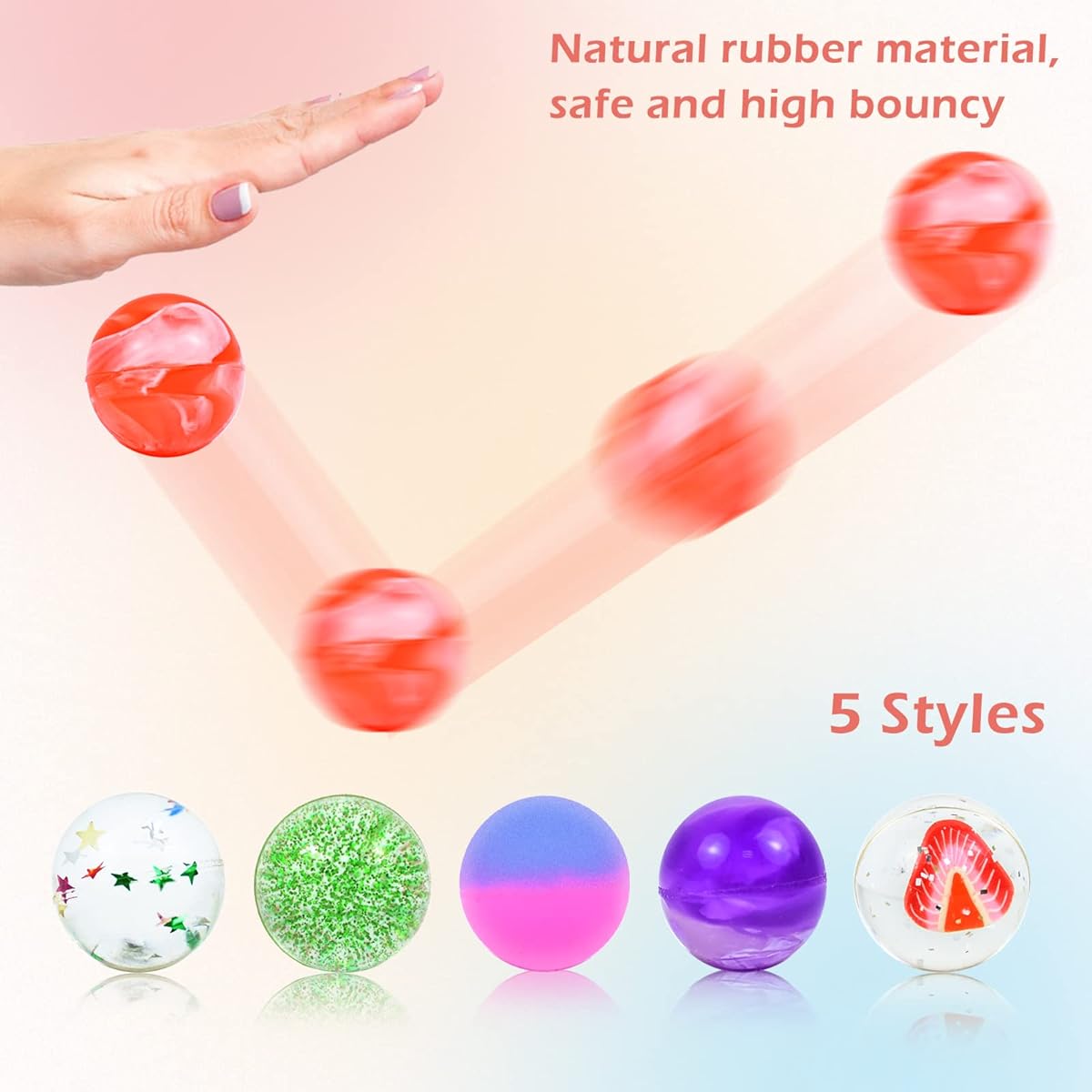 Mofuiry 1" Rubber Bouncy Balls Bulk