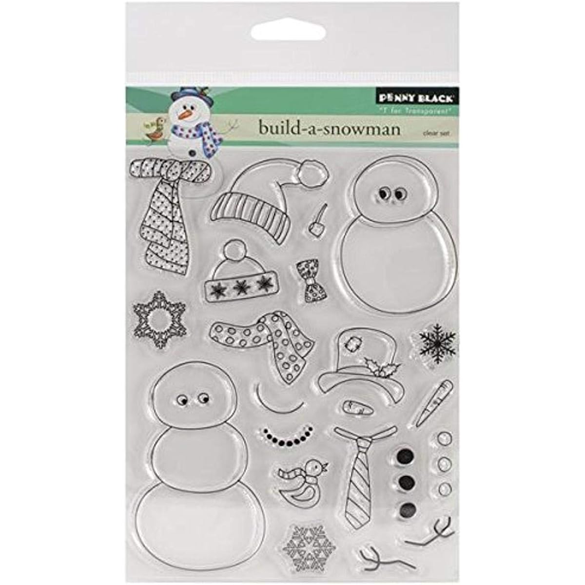 Penny Black Clear Stamps 5"X6.5" Sheet Build a Snowman