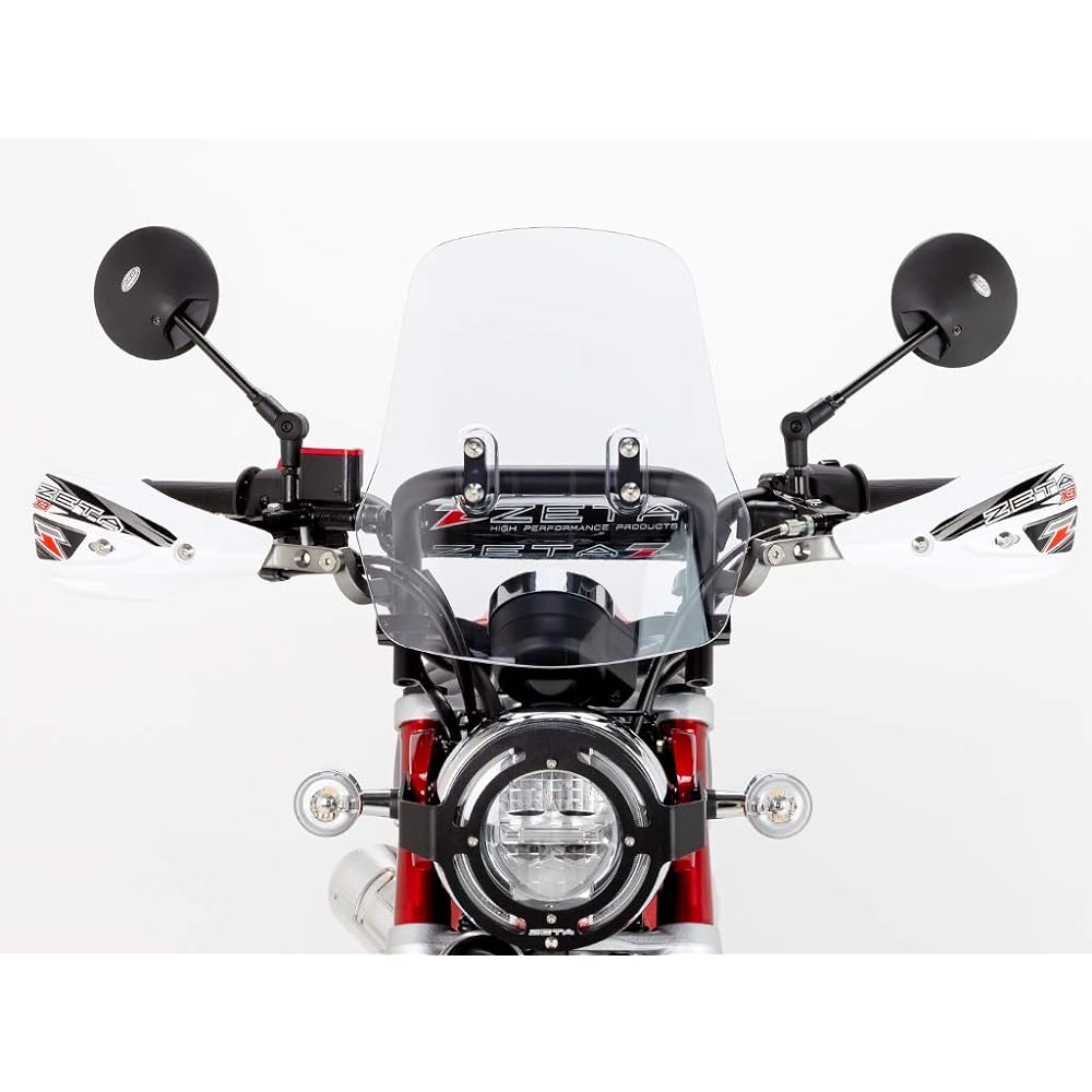 ZETA RACING Adventure Windshield Standard Screen MONKEY125 Light Smoke Screen can be flipped upside down Mobile device installation Mount bar standard equipment Angle Height Stepless Adjustment Long Touring Windshield Monkey 125 Dirtfreak ZE70-1021