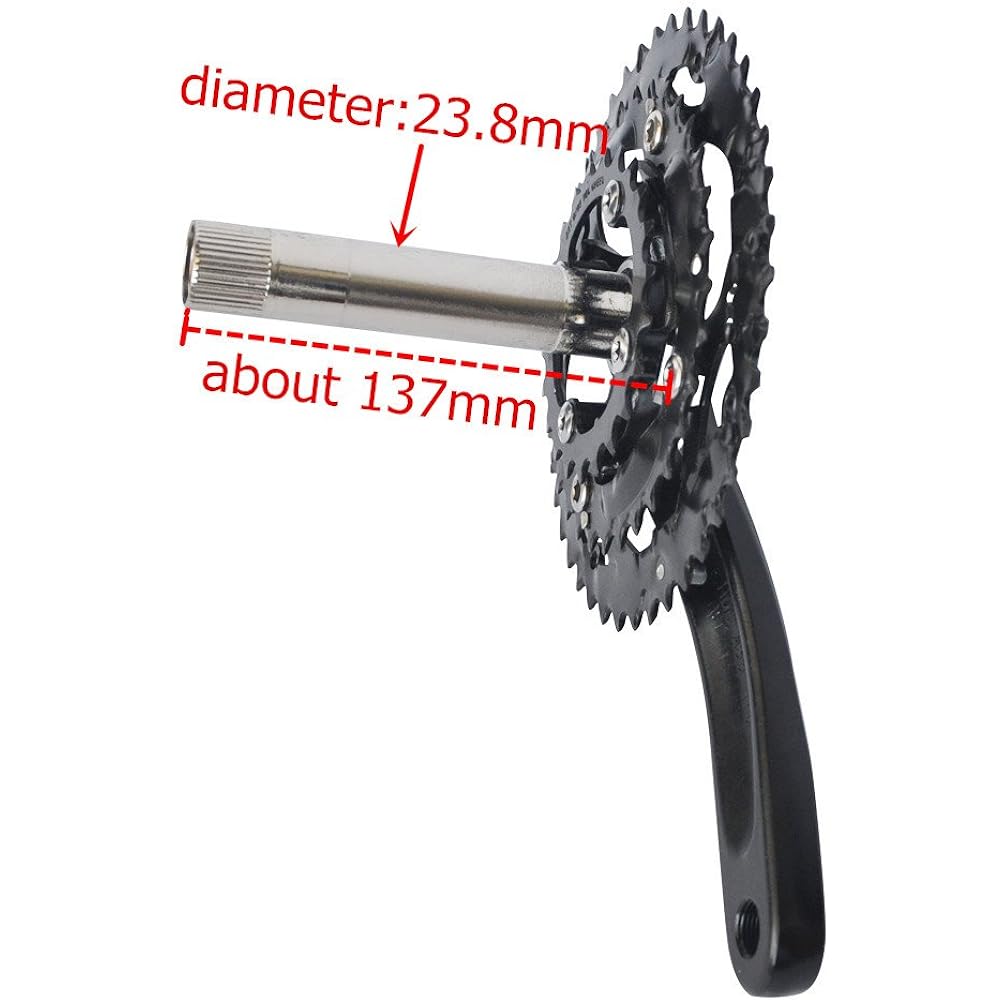 UPANBIKE Bicycle Crank 8 Speed (24 Speed) 9 Speed (27 Speed) 22X32X42T 104mm BCD Square Shaft Included BB68 170mm Crank Arm Black