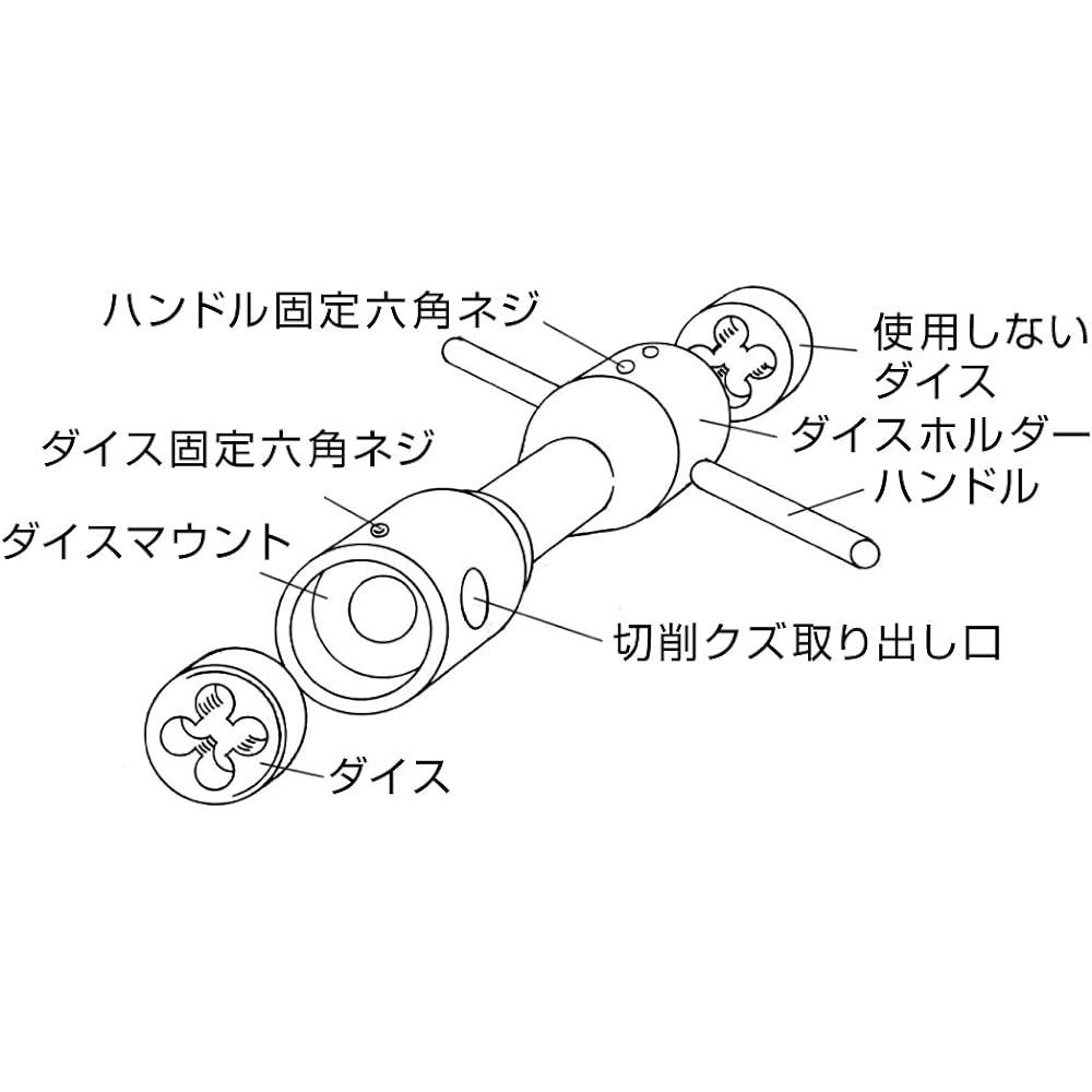 HOZAN hub shaft die, screw thread correction die, front and rear wheel dies C-406