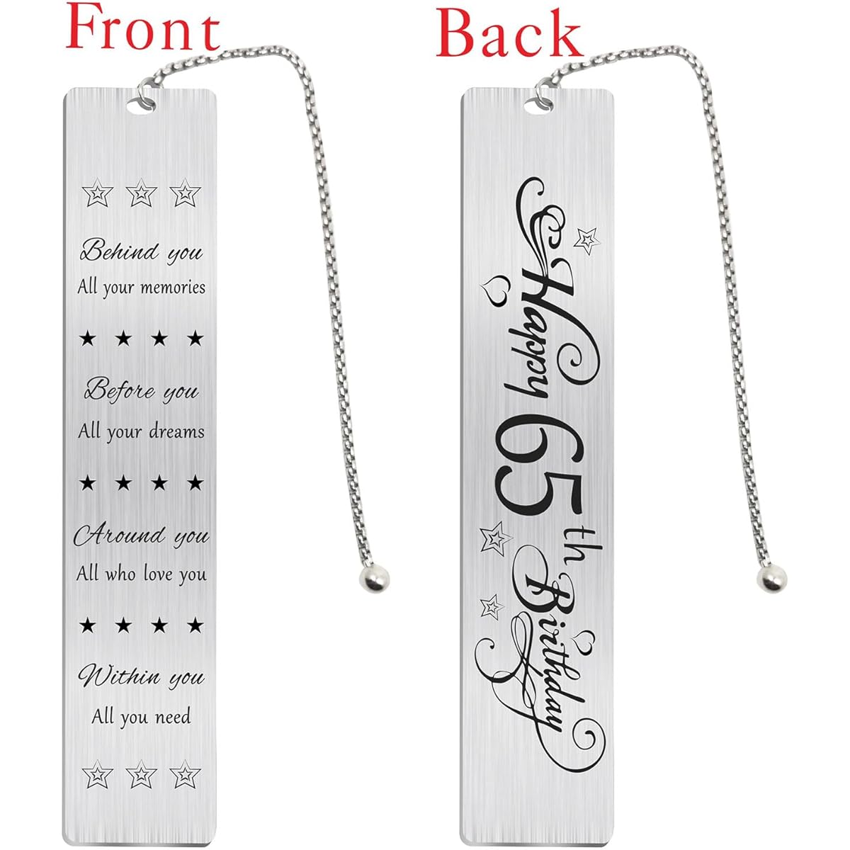 Jzxwan 65th Birthday Gifts for Women Men 65th Birthday Bookmark Gift for Her 65th Birthday Present Decoration