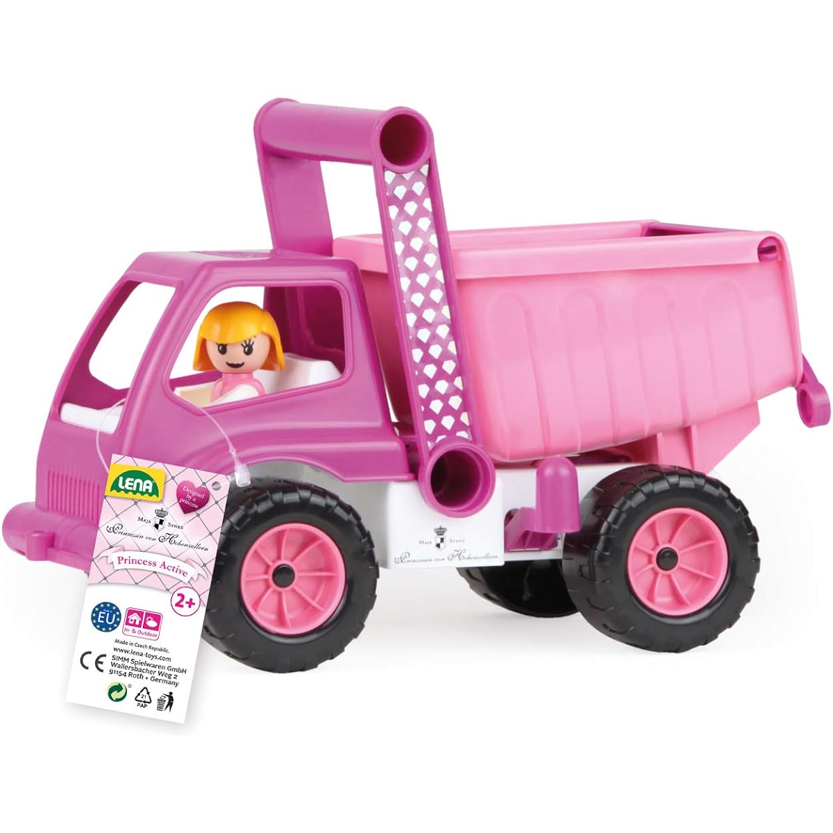 ksmtoys Lena Eco Active Princess Pink Dump Truck Eco Friendly BPA Free Phthalate Free Green Toy Made from Premium Grade Resin and Wood