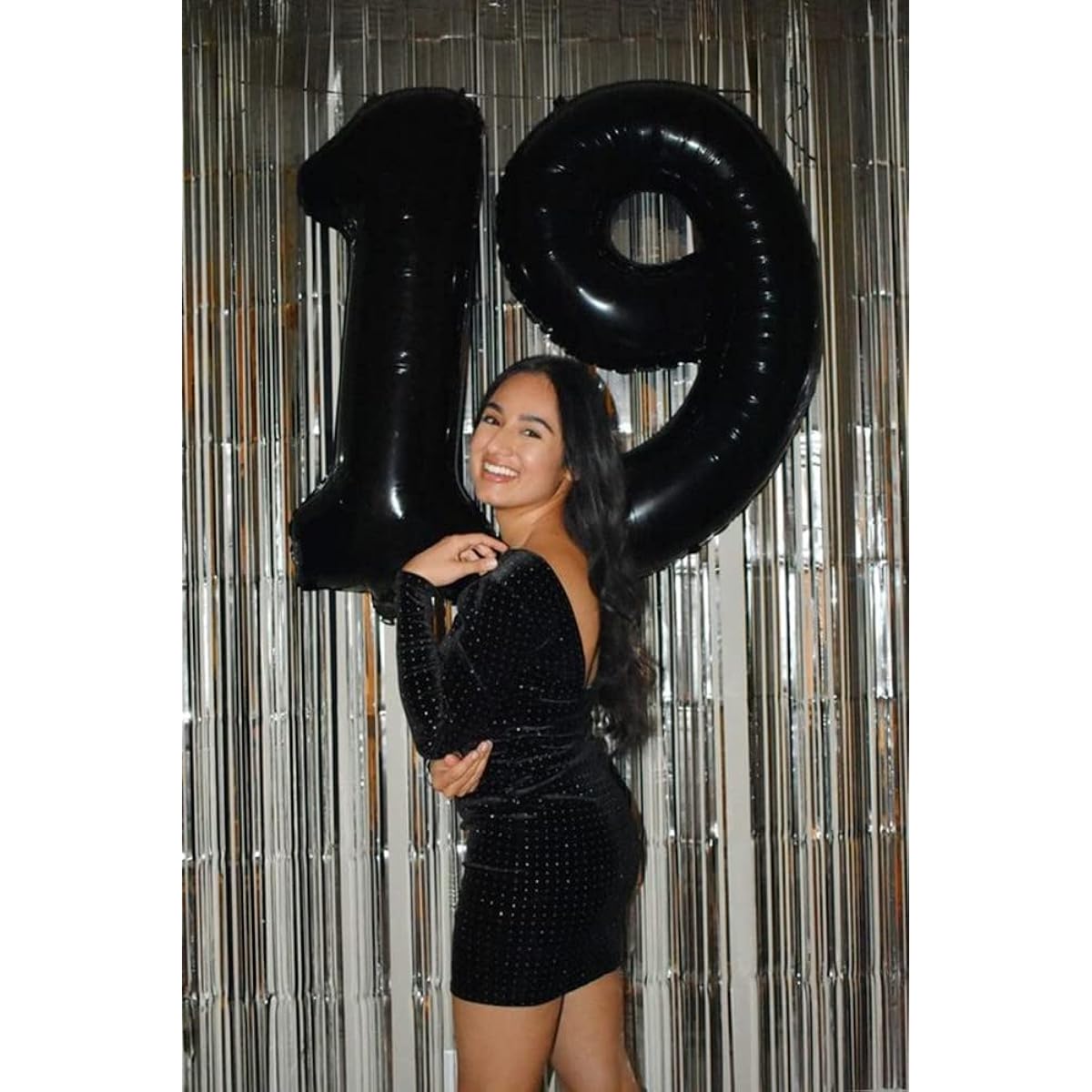 40 Inch Black Number Balloons Large Digital 9 Balloons Foil Mylar Balloons for 9 19 90th Birthday Party Engagement Wedding Anniversary