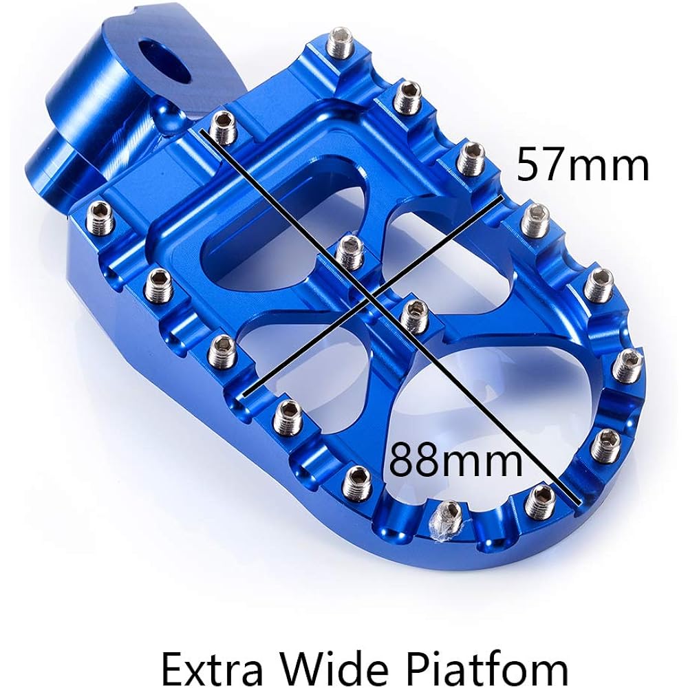 Yamaha YZ85 2002-2019, YZ125 1997-2017, YZ250 1998-2019, YZ250F 2001-2019, YZ426F 2000-2002, YZ450F YZ125X YZ250X YZ250FX YZ450FX WR250F WR40 CNC Wide Footpeg MX for 0F WR426F WR450F, Blue