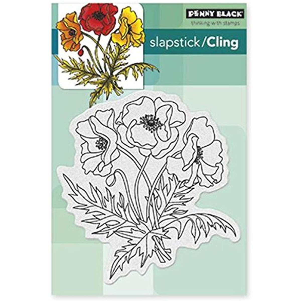 Penny Black Cling Rubber Stamp 4"X6" Sheet-Poppy Trio (Parallel Import)