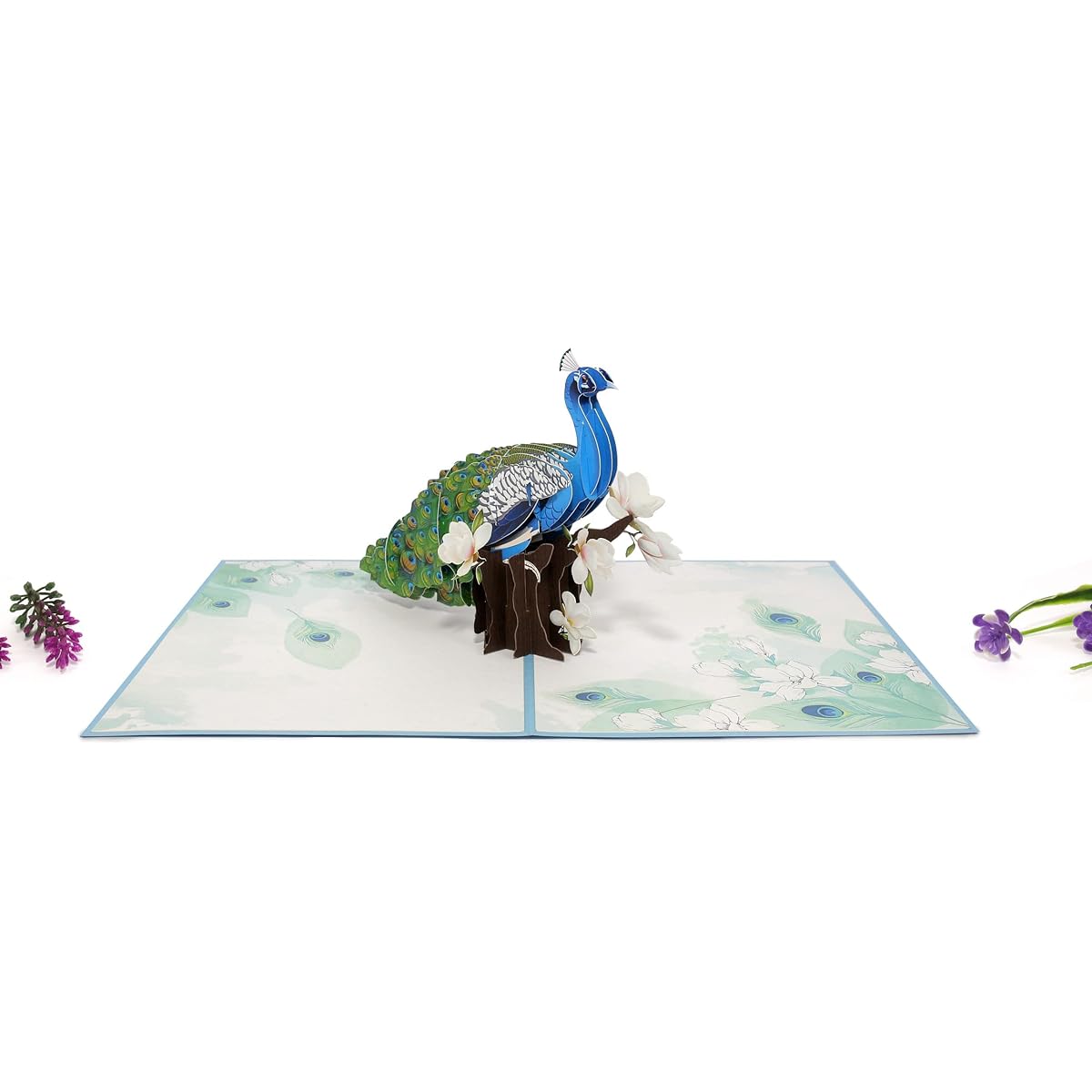 3D Blue Peacock Pop Up Card 3D Animal Birthday Card Friend Girlfriend Wife Husband Dad Grandma Teacher Mother's Day Anniversary Thinking of You Thank You