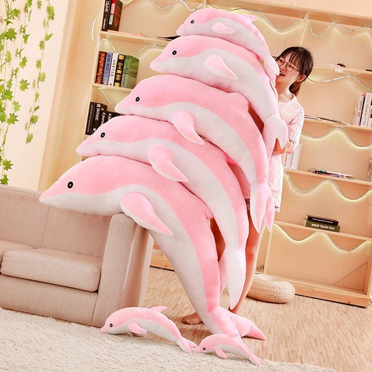 Cute stuffed animal body pillow, 140cm, blue, cushion, comfortable, sleep aid, body pillow, pink 01, animal body pillow, sleeping pillow, gift, stuffed animal, dolphin, multi-functional, side sleeping, cute, 100cm