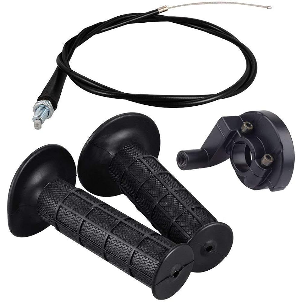 Dirt Bike Twist Throttle Hand Grip + Grip Cable Clamp for Mini Baja MB165 MB200 5.5hp 196cc 200cc 8Z287
