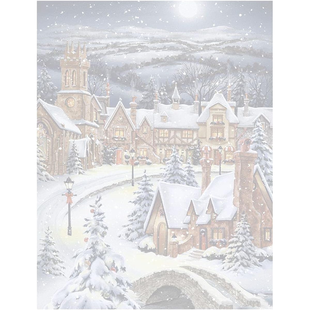 Up With Paper Pop Up Holiday Snow Globe Greeting Card - Midnight Village