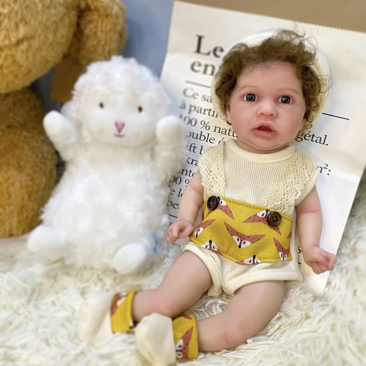 IDOREBORN 13 inch full silicone doll, soft and realistic baby doll, painted reborn baby doll for kids (Saskia Boy)