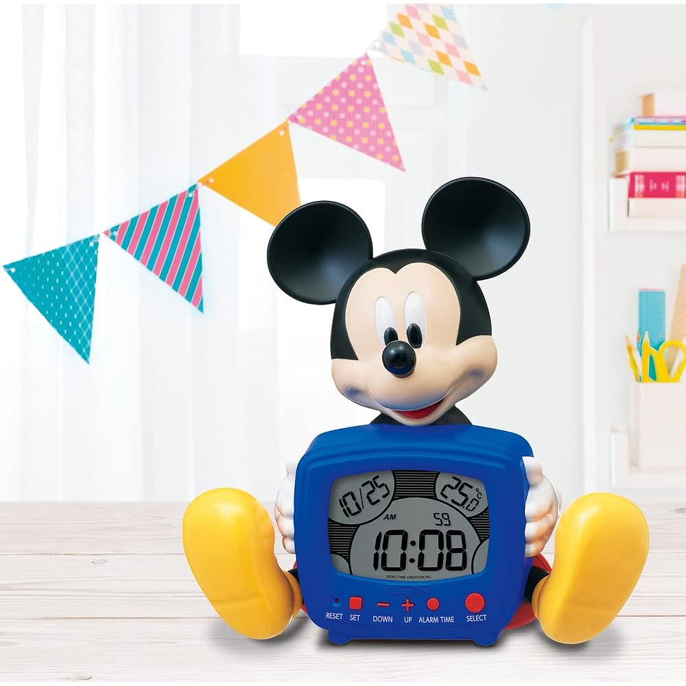 Seiko Clock Alarm Clock Table Clock Digital Talking Alarm 229 x 232 x 130mm Disney Mickey Mouse FD485A Blue