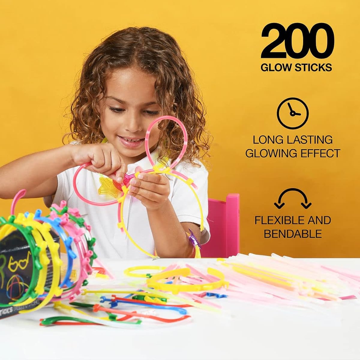 Play22 Glow Sticks 500 Pack - 200 Glow Sticks & 300 Accessories - 8 Inch Super Bright Glow Sticks Party Pack Mixed Colors - Glow Stick Necklaces and Bracelets Fun for Adults and Kids 6045