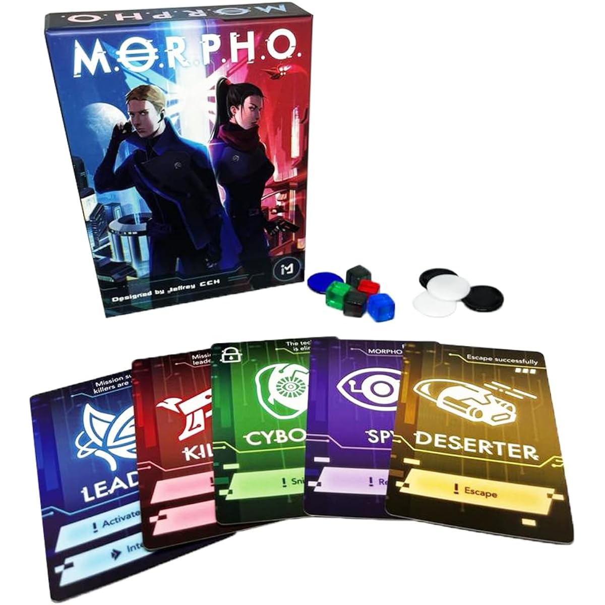 ICE MAKES M.O.R.P.H.O. | Strategy Card Game | Double Identity Social Deduction Game | Pocket Size Travel Family Friendly | 3-9 Player Board Game Adventure and Brain Teaser | Ages 14+