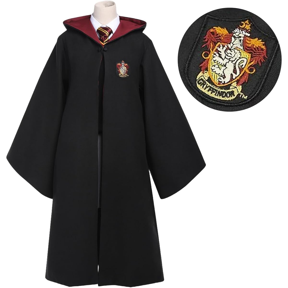 Wooseibunn Harry Potter Robe Cosplay Unisex Gryffindor Hufflepuff Slytherin Ravenclaw Costume Party Birthday Halloween Christmas