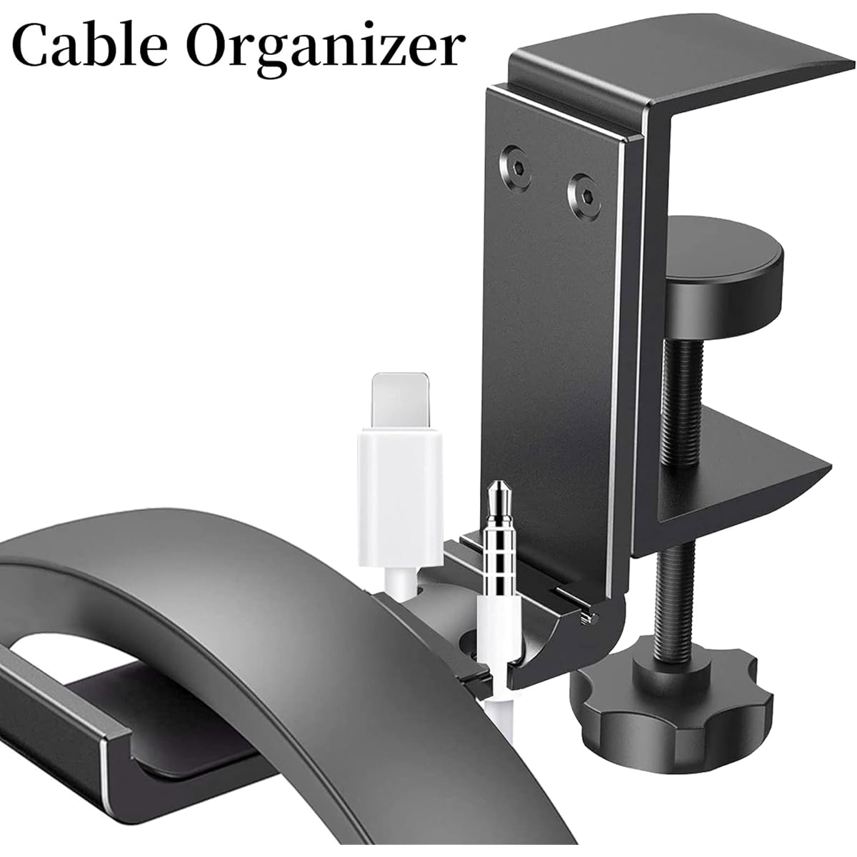 tempsnug Aluminum Headphone Stand Hanger Foldable Cable Organizer Headset Holder Non-Slip Desk Hook Space Saving Universal Headphone Mount
