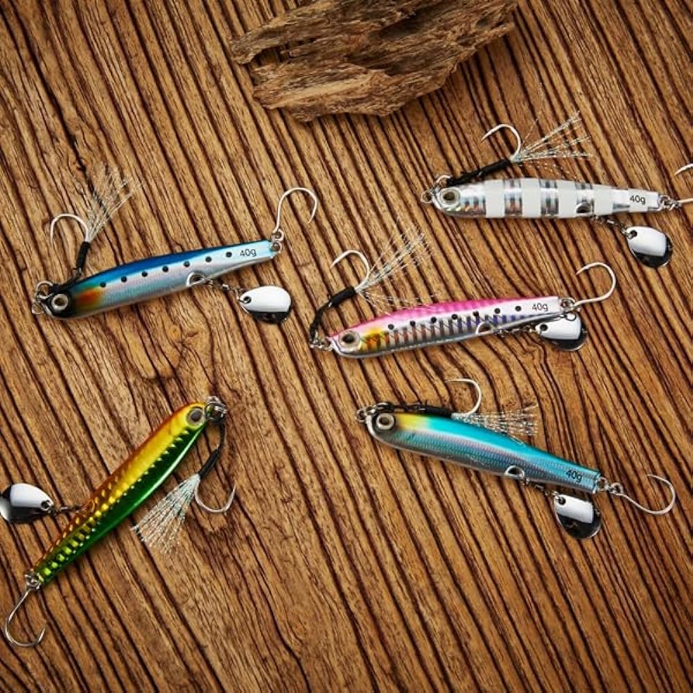 REEF DREAM Metal Jig Seabass Lure Blue Fish Blade Jig 20g 30g 40g 5 Color Set Slow Fall Jig Blue Fish Seabass Flounder Grouper