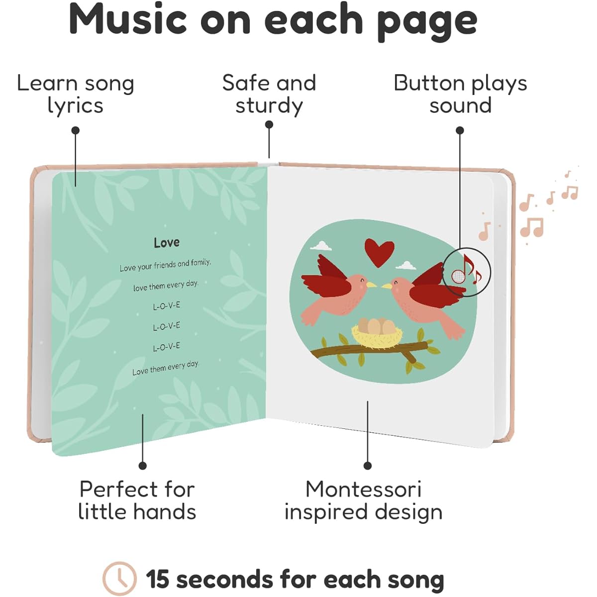Cali's Books Love Nursery Rhymes Sound Book for Babies and Toddlers | Valentine's Day Books for Toddlers | Valentine's Day Gifts for Kids