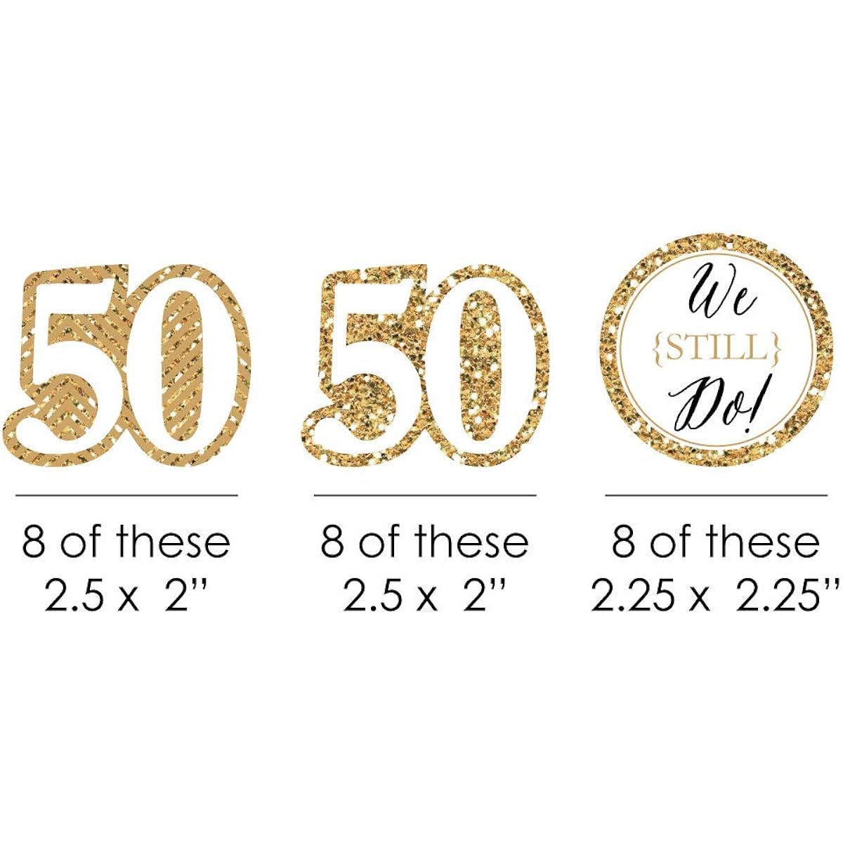 Big Dot of Happiness We Still Do - 50th Wedding Anniversary - DIY Party Cutouts - 24 Count