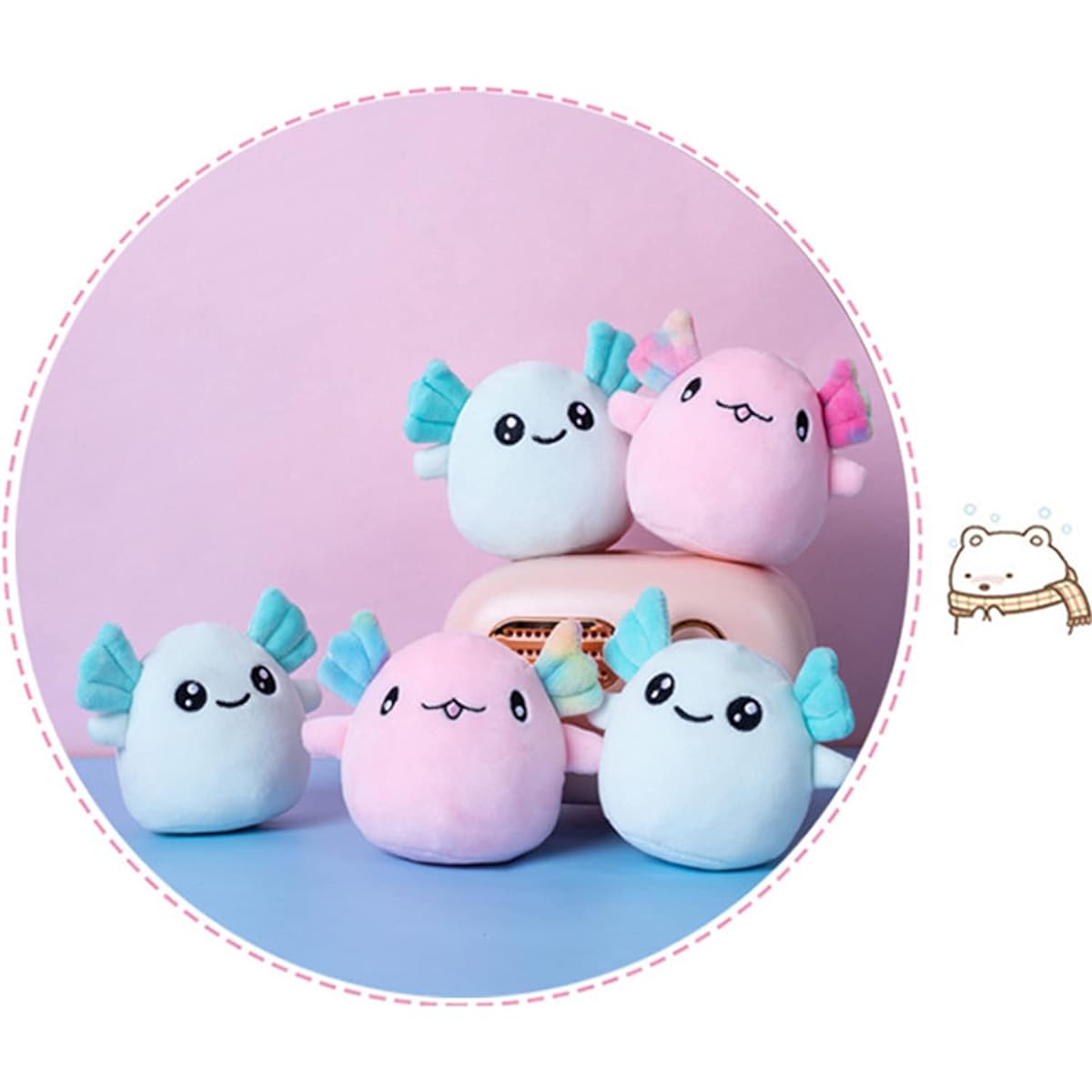 Plush Bag Stuffed Animals Soft Snack Pillow Stuffed Animals Plush Toys Birthday Gifts Plush Games Pillow Cushion for Kids (Pink 6pcs)
