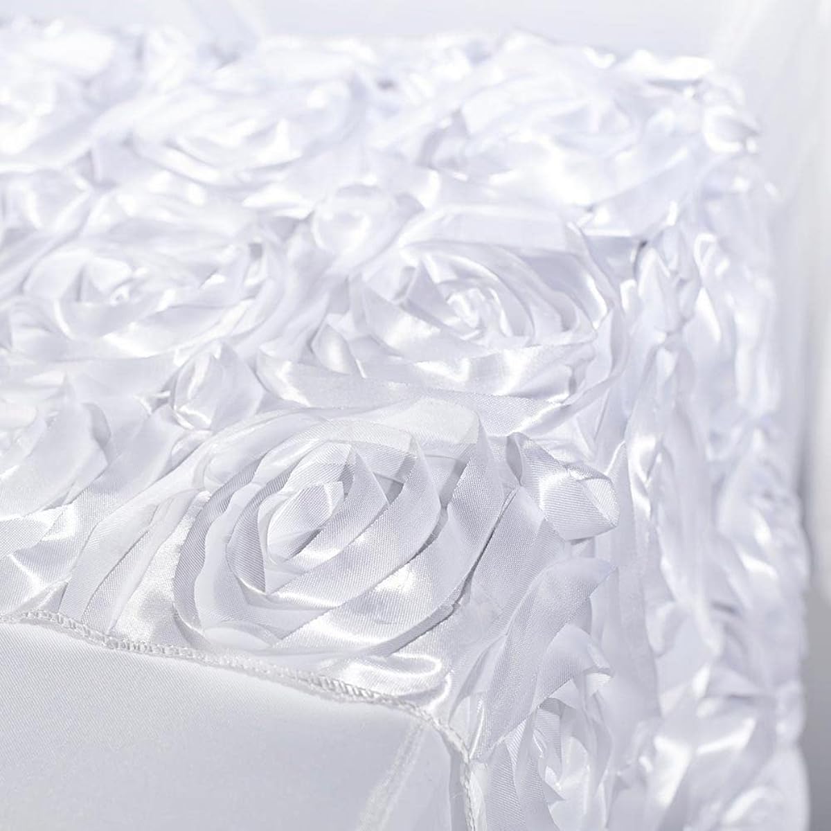 Anderson's Satin Rosette Table Runner 14 Feet Length White 380050WH